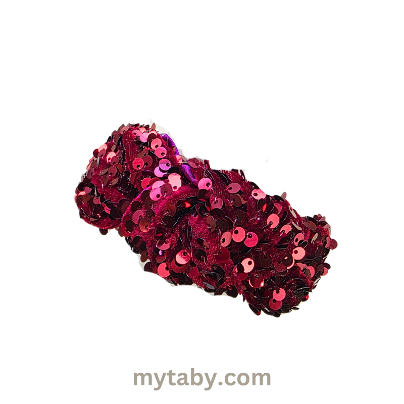 Sequins Magenta Velvet Headband