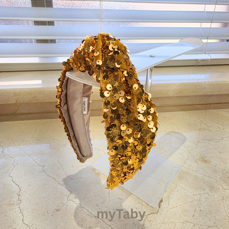 Gold Sequins Velvet Headband