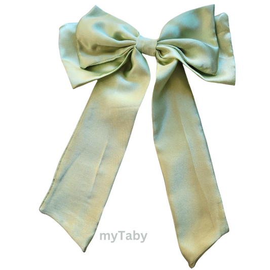 Sage Long Tail Hair Bow