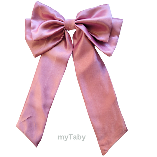 Mauve Long Tail Hair Bow