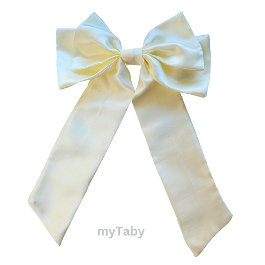 Ivory Long Tail Hair Bow