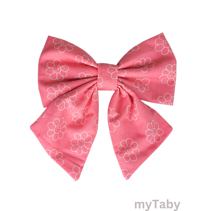 Pinky Floral Sailor Bow