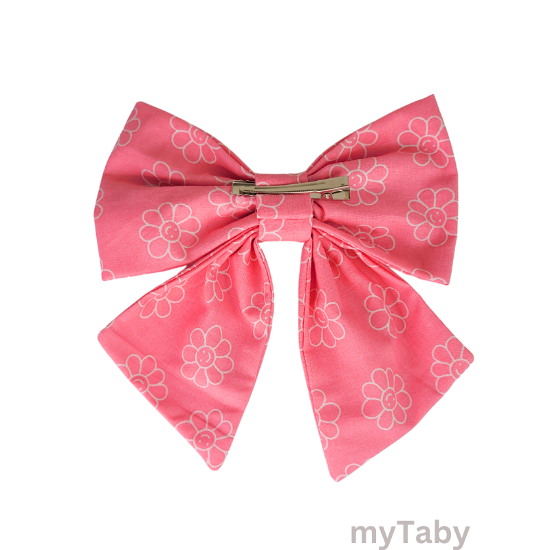 Pinky Floral Sailor Bow