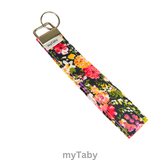 colorful Florals Wristlet Keychain