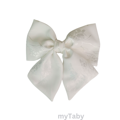 White Floral Sailor Hair Bow