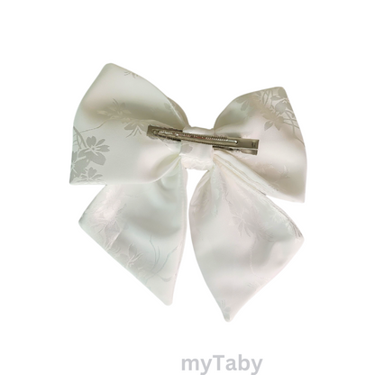 White Floral Sailor Hair Bow