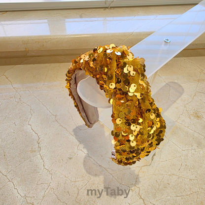 Gold Sequins Velvet Headband