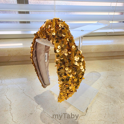Gold Sequins Velvet Headband