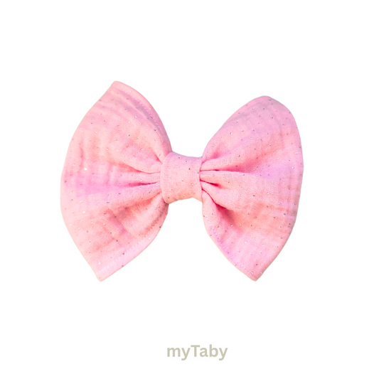Pink with Shine Large Girls' Bow