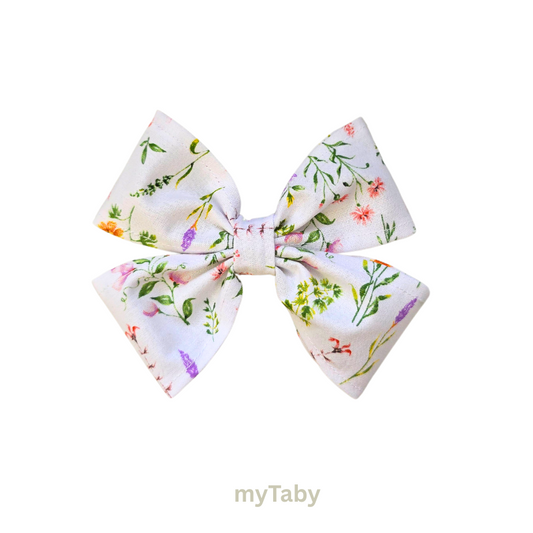 Spring White Large Girls' Hair Bow