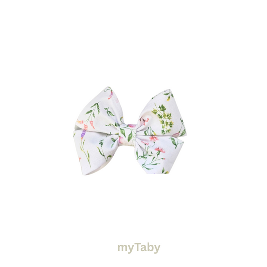 Spring White Mini Girls' Hair Bow