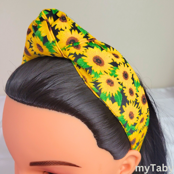 Sunflower Top Knot Headband